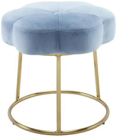 Linon Seraphina Blue Accent Vanity Stool