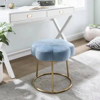 Linon Seraphina Blue Accent Vanity Stool