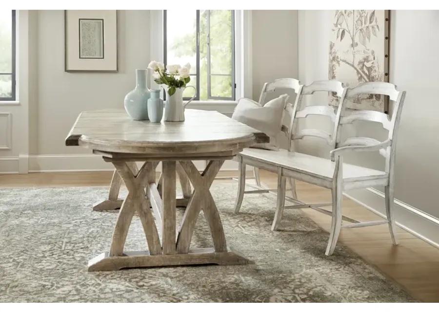 BOHEME COLIBRI 88 INCH TRESTLE DINING TABLE WITH ONE 20 INCH LEAF