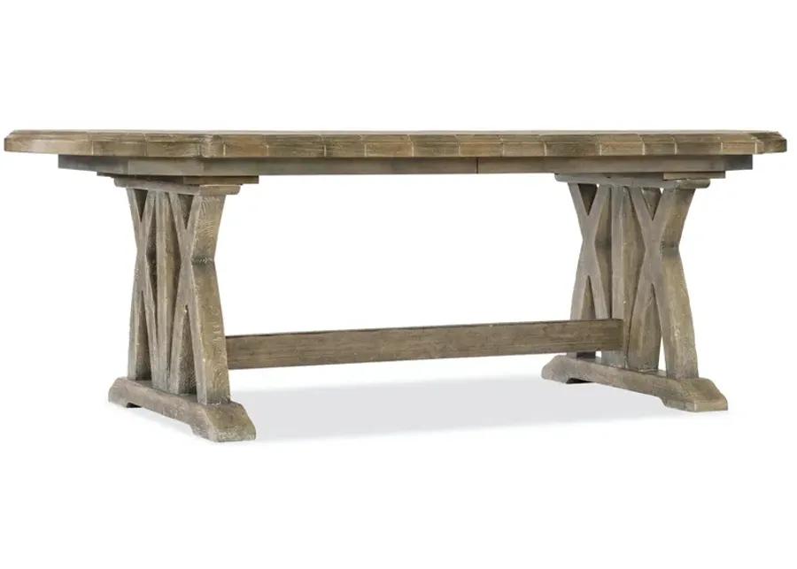 BOHEME COLIBRI 88 INCH TRESTLE DINING TABLE WITH ONE 20 INCH LEAF