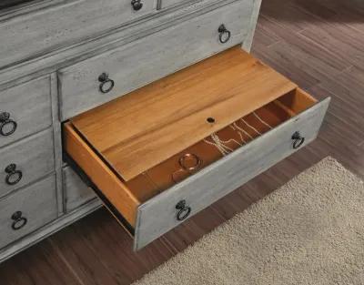 Flexsteel Plymouth Distressed Graywash 9-Drawer Dresser