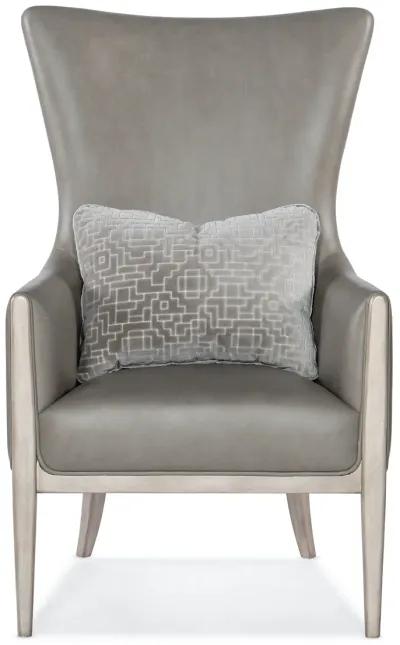 Hooker Furniture Kyndall Guiltless Grey Club Leather Chair with Accent Pillow