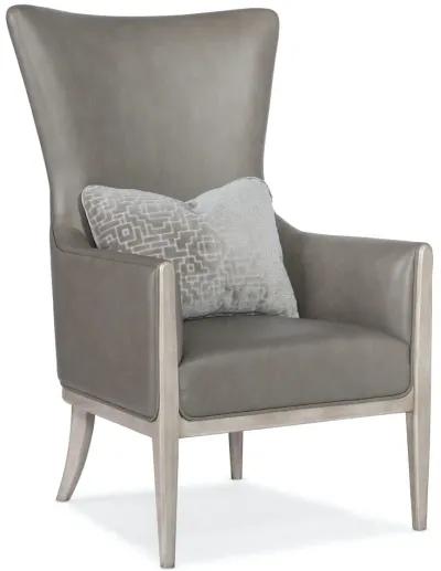 Hooker Furniture Kyndall Guiltless Grey Club Leather Chair with Accent Pillow