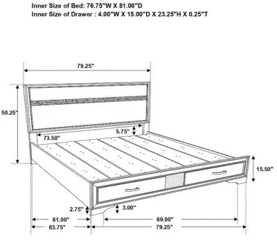 Coaster Miranda Wood King Storage Panel Bed White