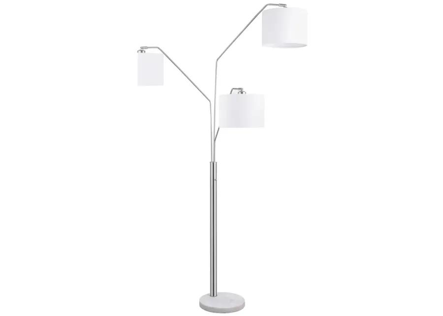 FLOOR LAMP WHITE/SATIN NICKEL