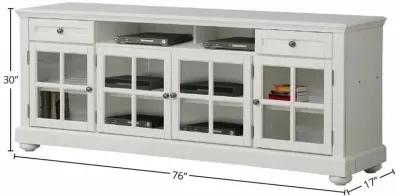 Cape Cod Collection 76 Inch Vintage White Media Entertainment TV Stand