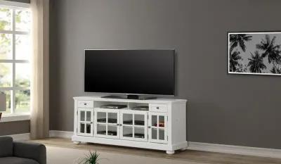 Cape Cod Collection 76 Inch Vintage White Media Entertainment TV Stand