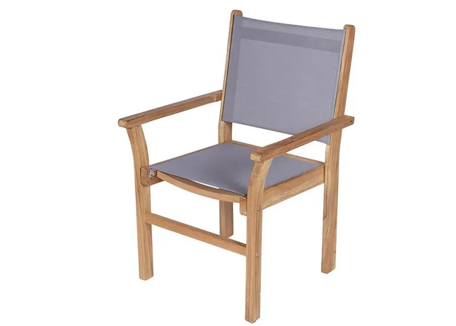 CAPTIVA OUTDOOR GRAY SLING STACKING CHAIR