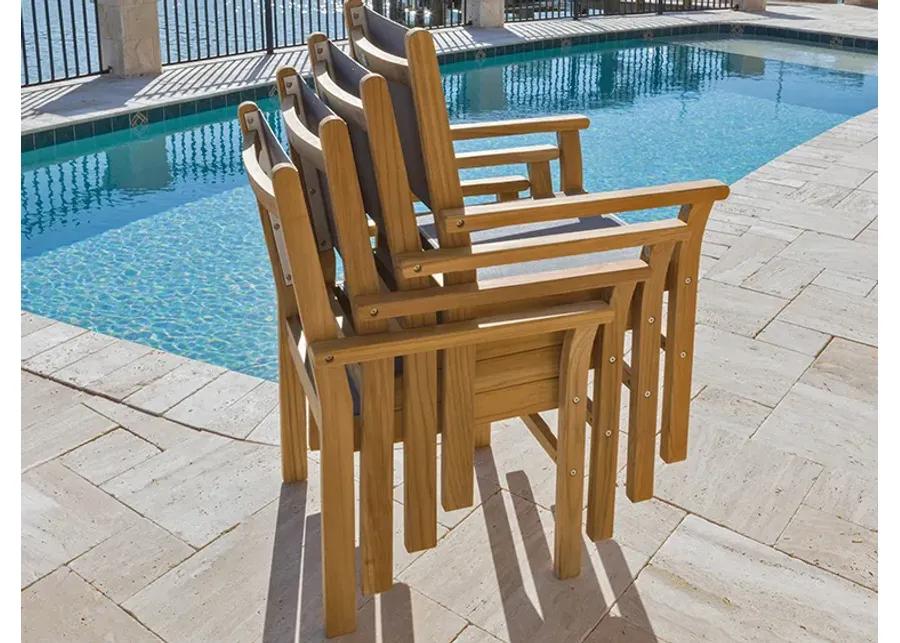 CAPTIVA OUTDOOR GRAY SLING STACKING CHAIR