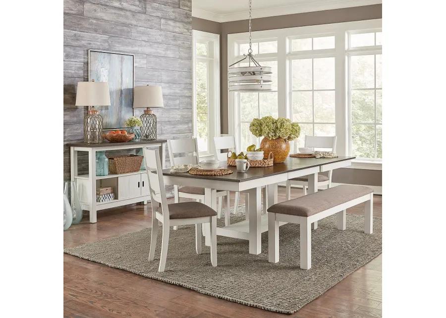 6-PIECE TRESTLE DINING TABLE AND CHAIRS SET - BROOK BAY