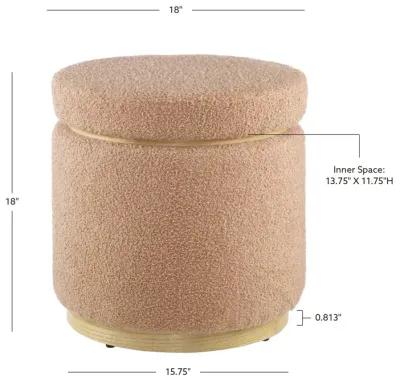 Linon Blanche Tan Storage Ottoman