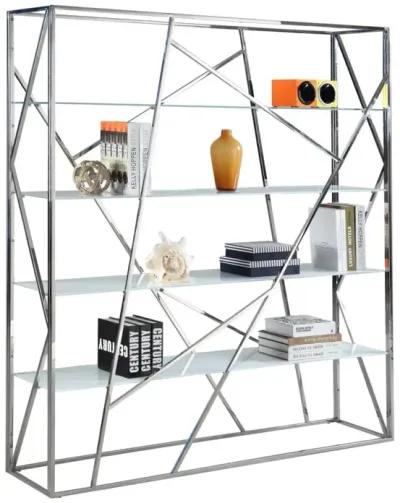 Chintaly Art Deco Bookshelf with 4 Starphire Glass Shelves