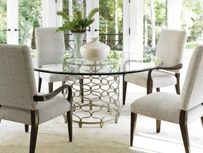 Laurel Canyon by Lexington Bollinger Round Dining Table with 72 Inch Glass Top