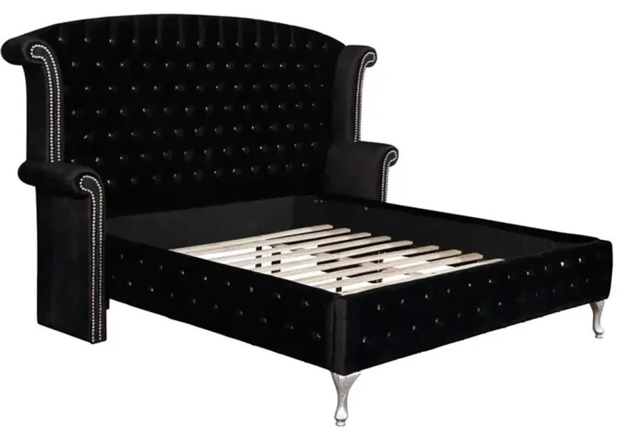 DEANNA EASTERN KING BED BLACK/METALLIC