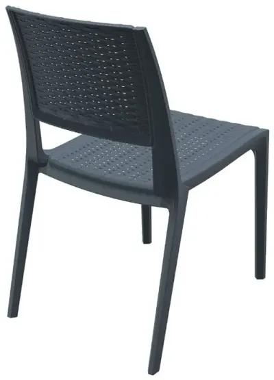 Compamia Verona Resin Wickerlook Dining Chair Dark Gray