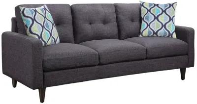 Coaster Watsonville Upholstered Track Arm Tufted Sofa Grey