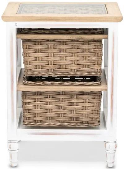 Seawinds Island Breeze 2-Basket Storage Cabinet Weathered Wood/White Finish