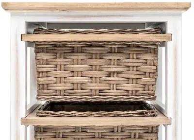 Seawinds Island Breeze 2-Basket Storage Cabinet Weathered Wood/White Finish