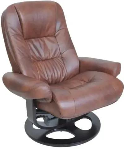 Barcalounger Jacque Pedestal Hilton Whiskey Leather Recliner Chair