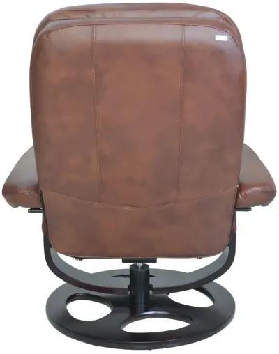 Barcalounger Jacque Pedestal Hilton Whiskey Leather Recliner Chair