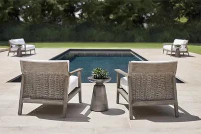 Bernhardt Ibiza Grey Outdoor Teak Lounge Chair