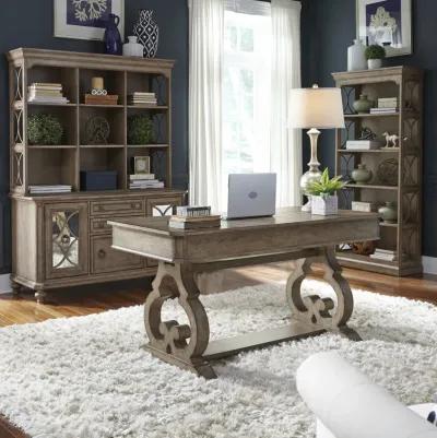 Liberty Furniture Simply Elegant 3-Piece Heathered Taupe Desk & Hutch Set