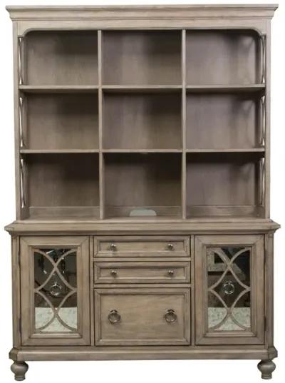 Liberty Furniture Simply Elegant 3-Piece Heathered Taupe Desk & Hutch Set