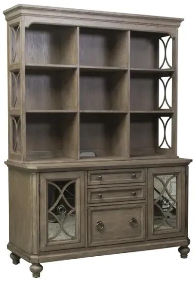 Liberty Furniture Simply Elegant 3-Piece Heathered Taupe Desk & Hutch Set