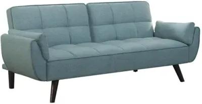 Coaster Caufield Upholstered Convertible Futon Turquoise Blue