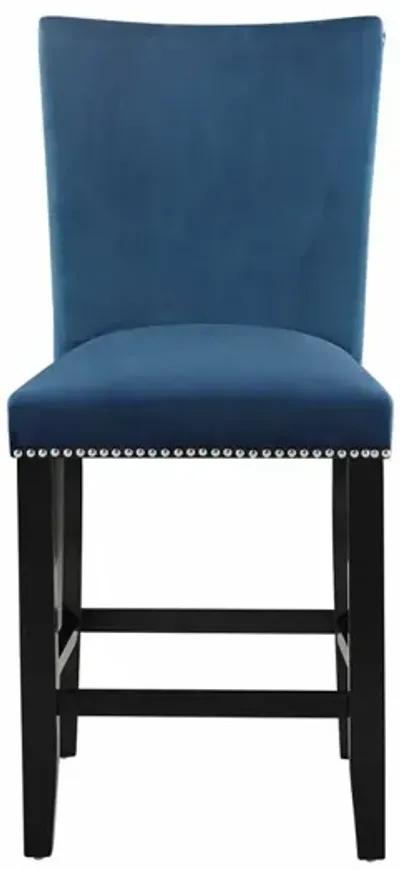 Steve Silver Camila Counter-Height Stool Blue Velvet