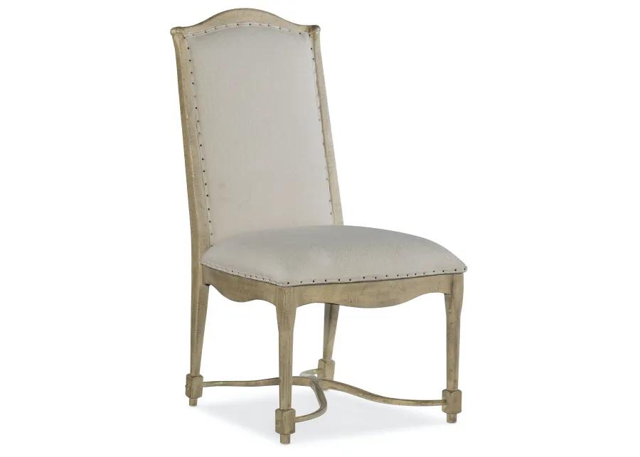 CIAO BELLA UPHOLSTERED BACK NATURAL FINISH SIDE CHAIR