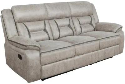 Coaster Greer Upholstered Motion Reclining Sofa Taupe