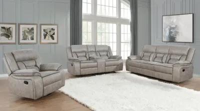 Coaster Greer Upholstered Motion Reclining Sofa Taupe