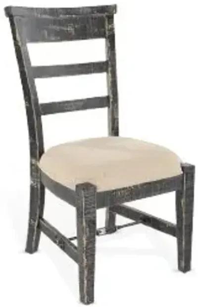 Sunny Designs Marina Black Sand White Sand Side Dining Chair Cushioned Seat