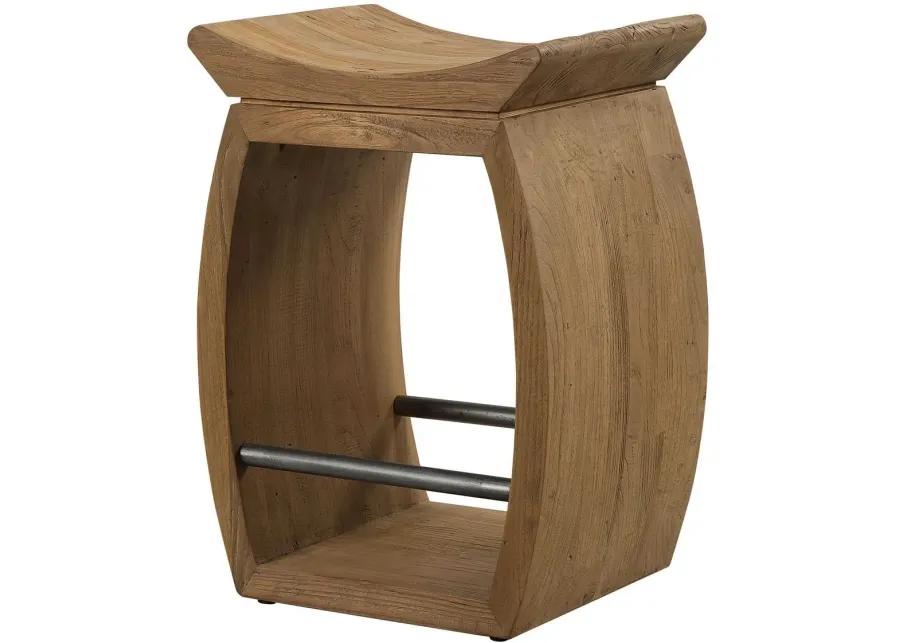 CONNOR BROWN MODERN WOOD COUNTER HEIGHT STOOL