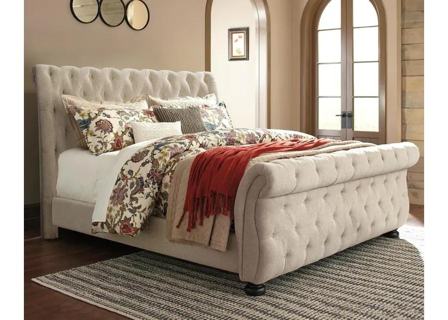 WILLENBURG CALIFORNIA KING UPHOLSTERED SLEIGH BED LINEN SIGNATURE DESIGN