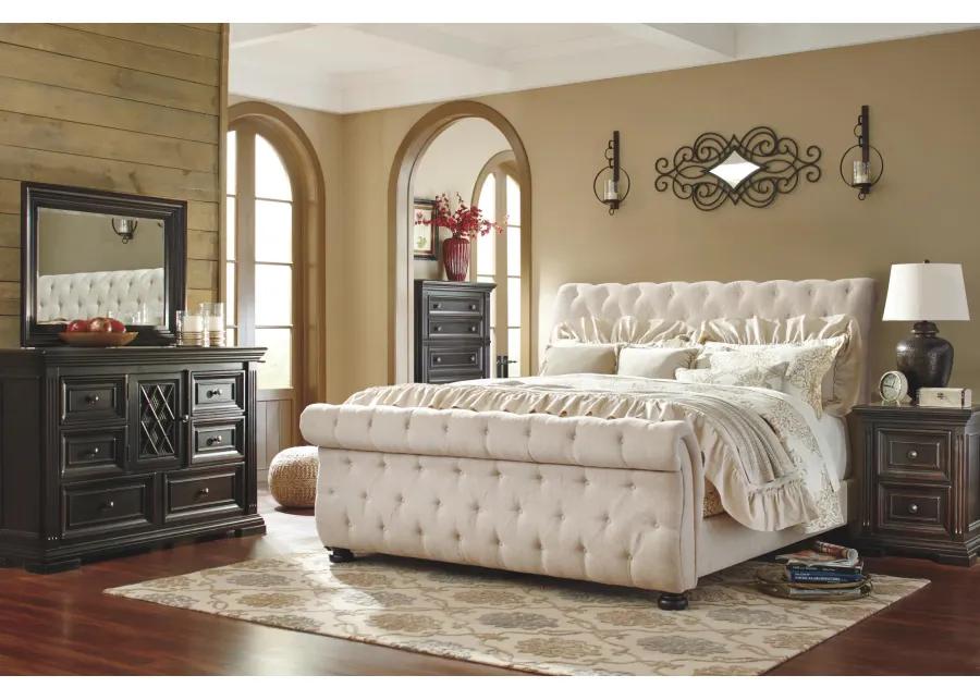 WILLENBURG CALIFORNIA KING UPHOLSTERED SLEIGH BED LINEN SIGNATURE DESIGN