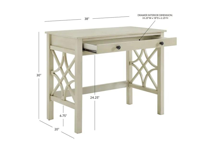 WHITLEY ANTIQUE WHITE DESK