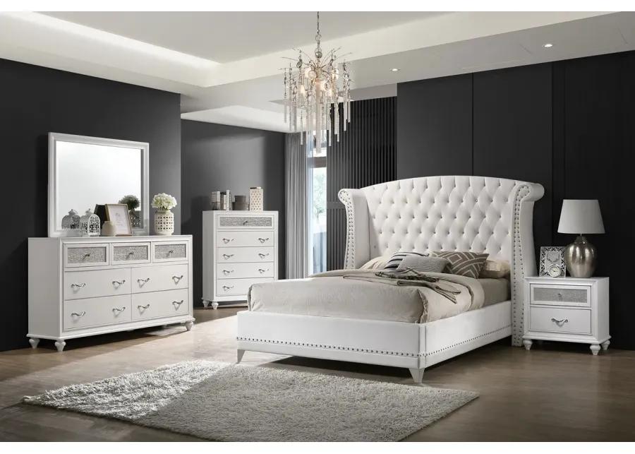 BARZINI CALIFORNIA KING UPHOLSTERED BED WHITE