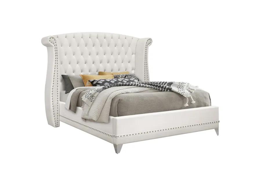 BARZINI CALIFORNIA KING UPHOLSTERED BED WHITE