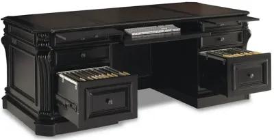 Hooker Furniture Telluride 76 Inch Executive Desk with Leather Panels