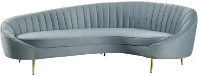 Chintaly Dallas Teal Modern Chaise-Style Sofa with Pet & Stain Resistant Fabric