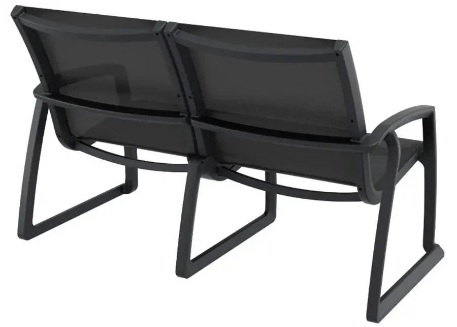 PACIFIC LOVESEAT WITH ARMS BLACK FRAME BLACK SLING