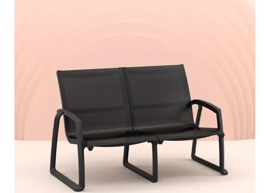 PACIFIC LOVESEAT WITH ARMS BLACK FRAME BLACK SLING