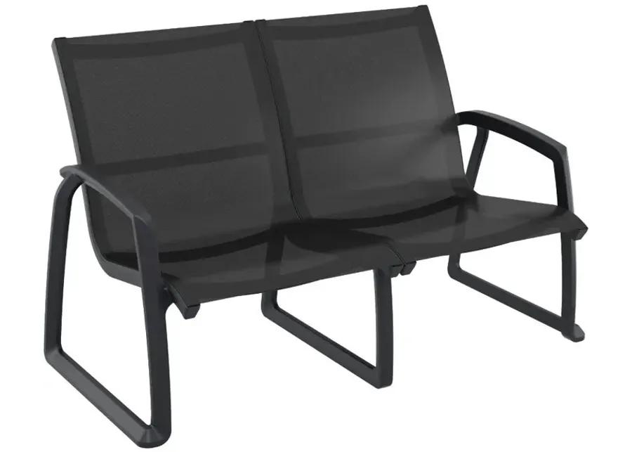 PACIFIC LOVESEAT WITH ARMS BLACK FRAME BLACK SLING