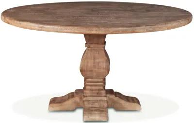 Home Trends Design San Rafael 54-Inch Round Mango Wood Dining Table in Antique Oak Finish