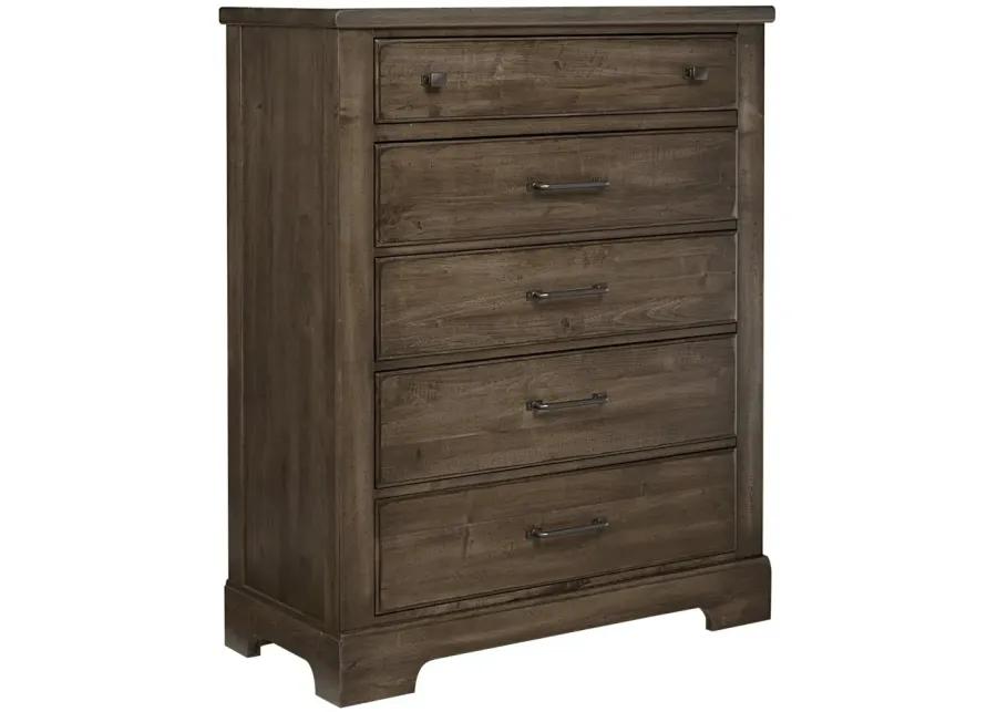 COOL RUSTIC 5 DRAWER CHEST - MINK