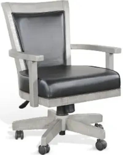 ALPINE GREY GAME CHAIR WITH CASTERS CUSHIONED SEAT & BACK