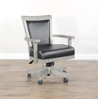 ALPINE GREY GAME CHAIR WITH CASTERS CUSHIONED SEAT & BACK