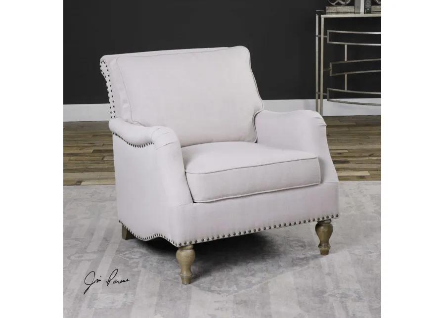 ARMSTEAD WHITE ENGLISH ARM CHAIR